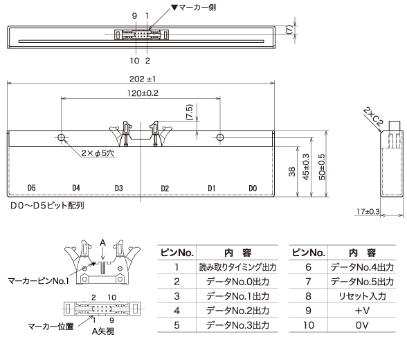 スポットマークリーダー『SMR-4550』外形図