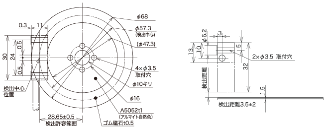 インクリメンタル リニアエンコーダー 円スケール『SIS-4769』外形図